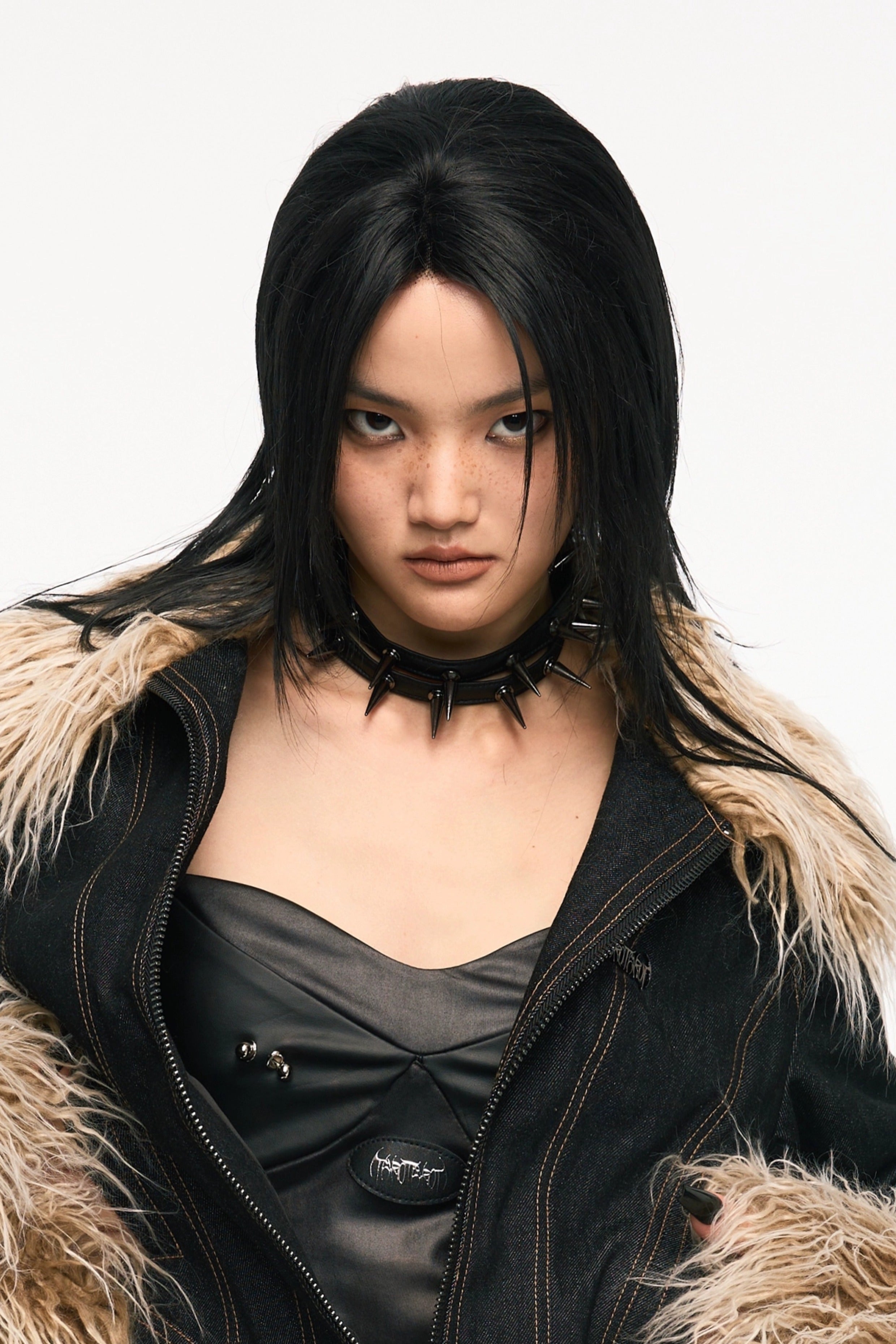 TAROTAROT spiked leather collar - Dragon Star