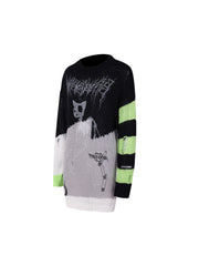 SHADOW CAT striped hollowed sweater