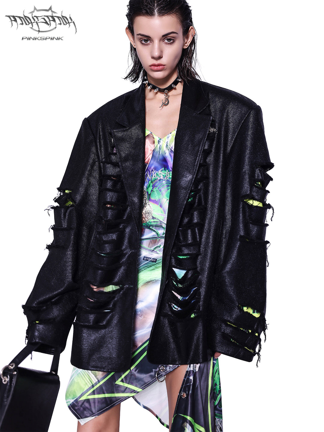 Y2K DESTROYED UNISEX SUIT JACKET