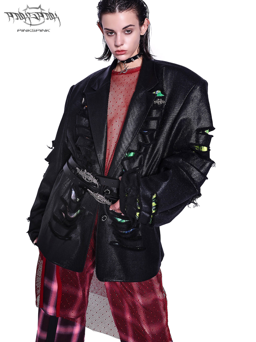 Y2K DESTROYED UNISEX SUIT JACKET