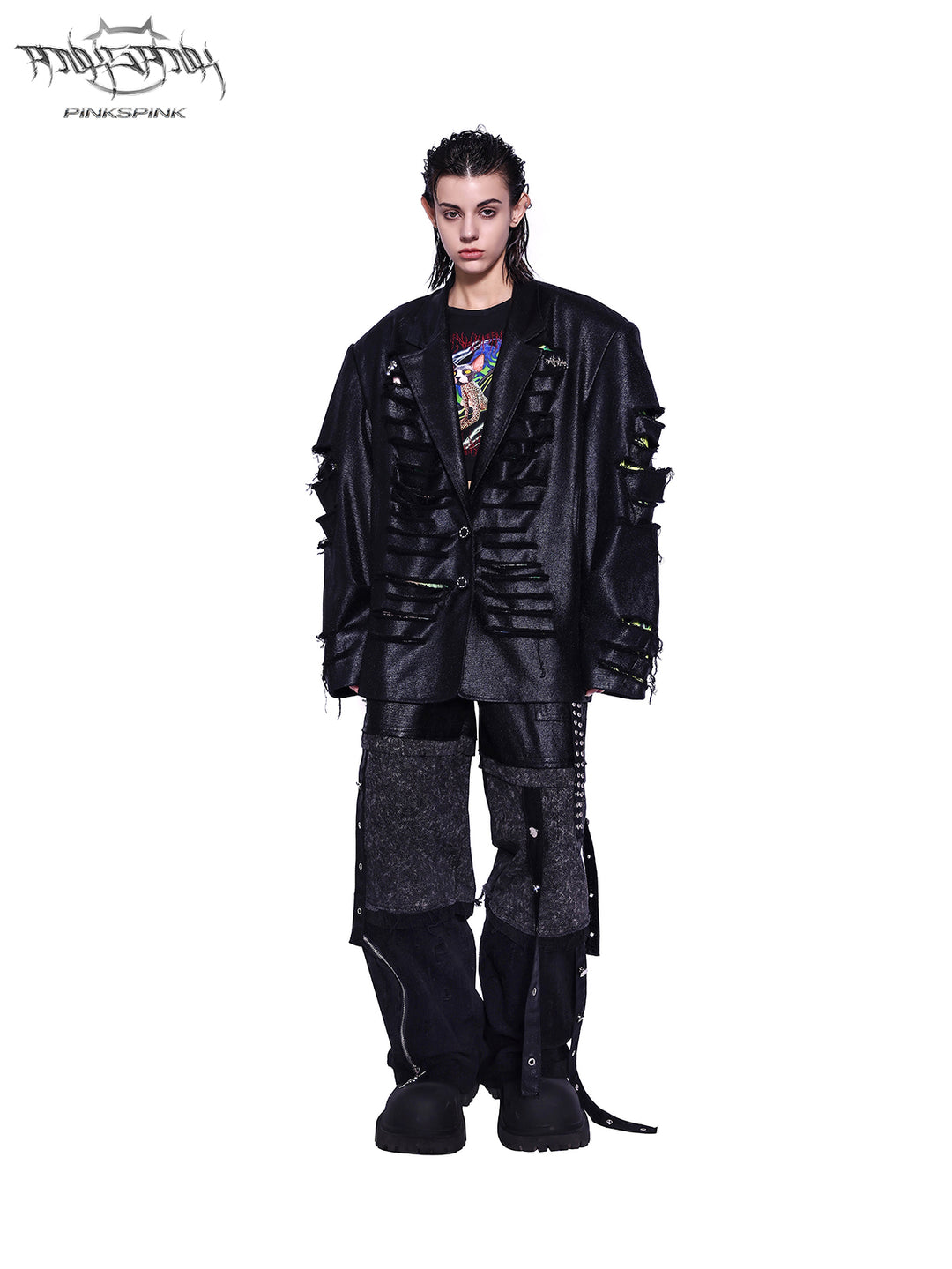 Y2K DESTROYED UNISEX SUIT JACKET