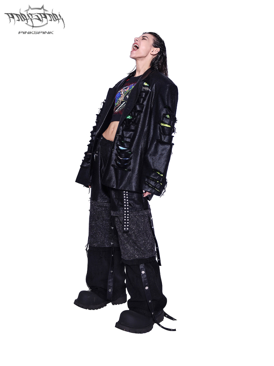 Y2K DESTROYED UNISEX SUIT JACKET