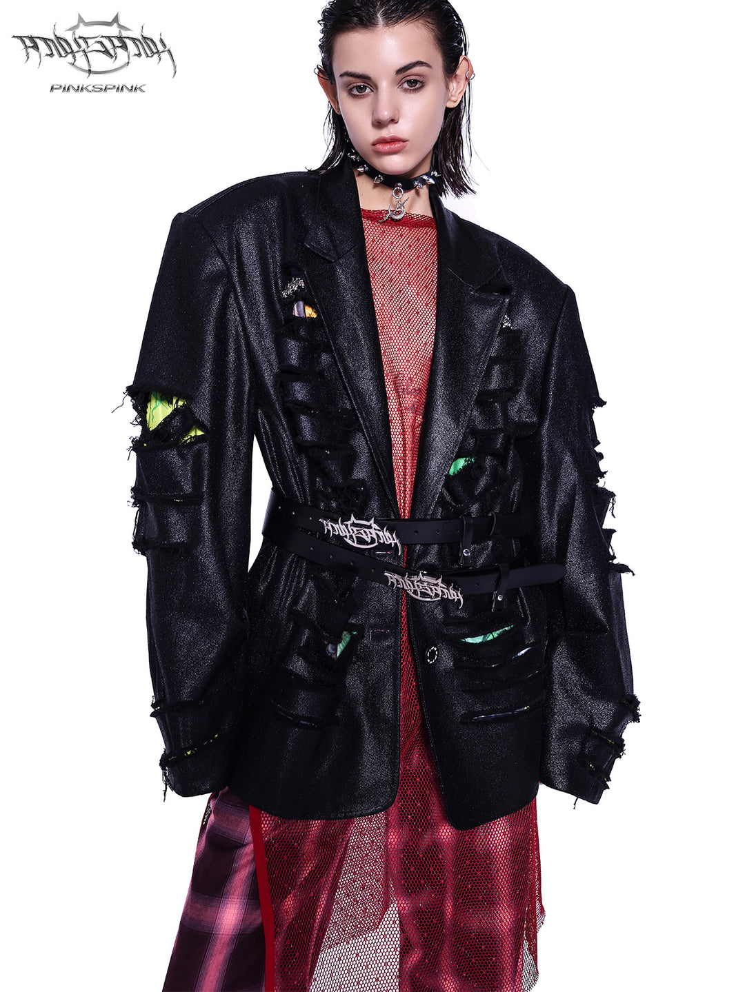 Y2K DESTROYED UNISEX SUIT JACKET