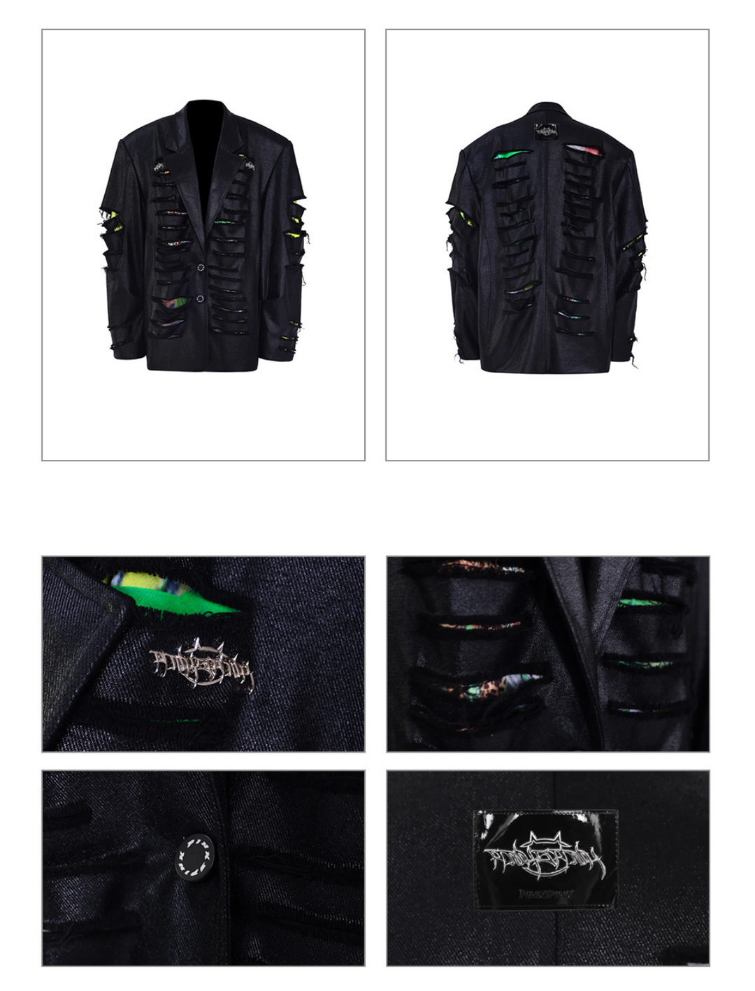 Y2K DESTROYED UNISEX SUIT JACKET