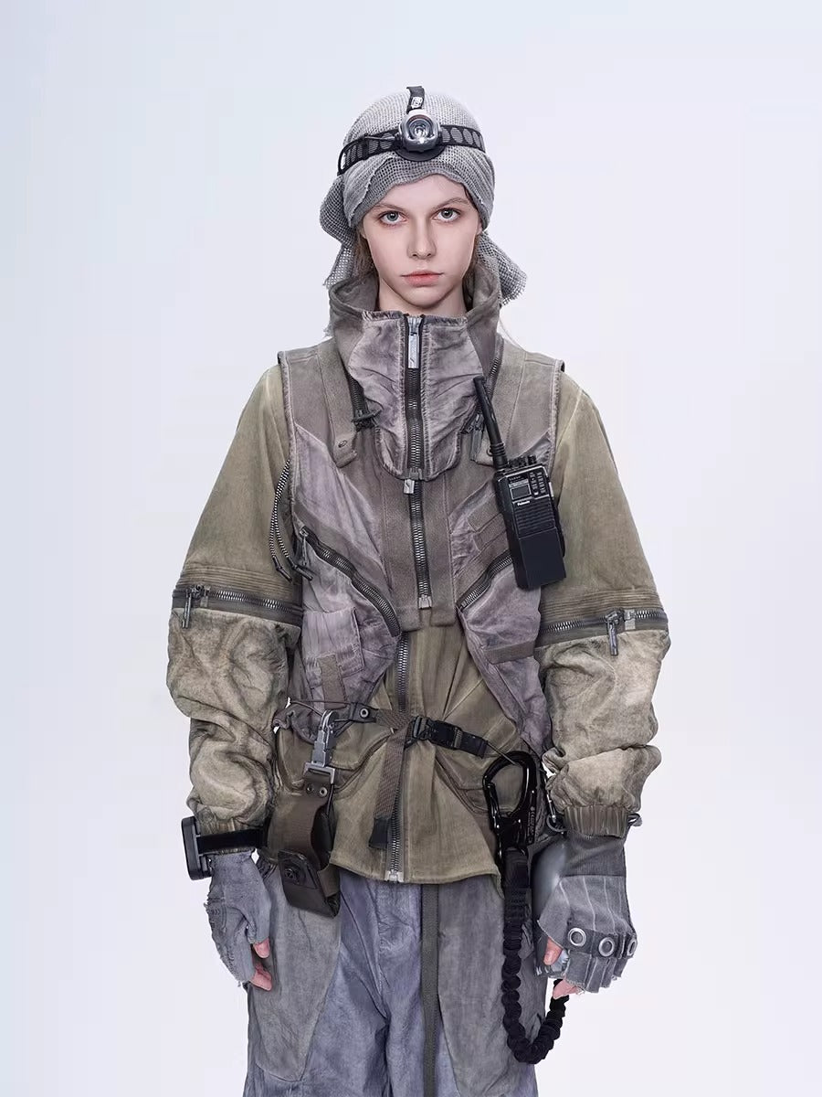 ENGINEER DIRT DYE functional hooded vest