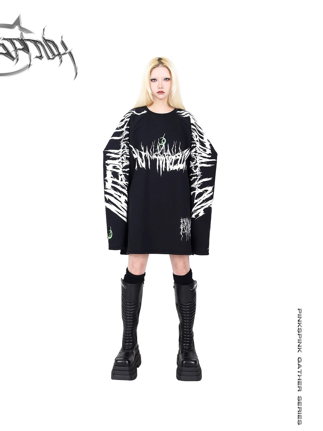 ELECTRIC MOON EMBROIDERED DROP SHOULDER SWEATSHIRT