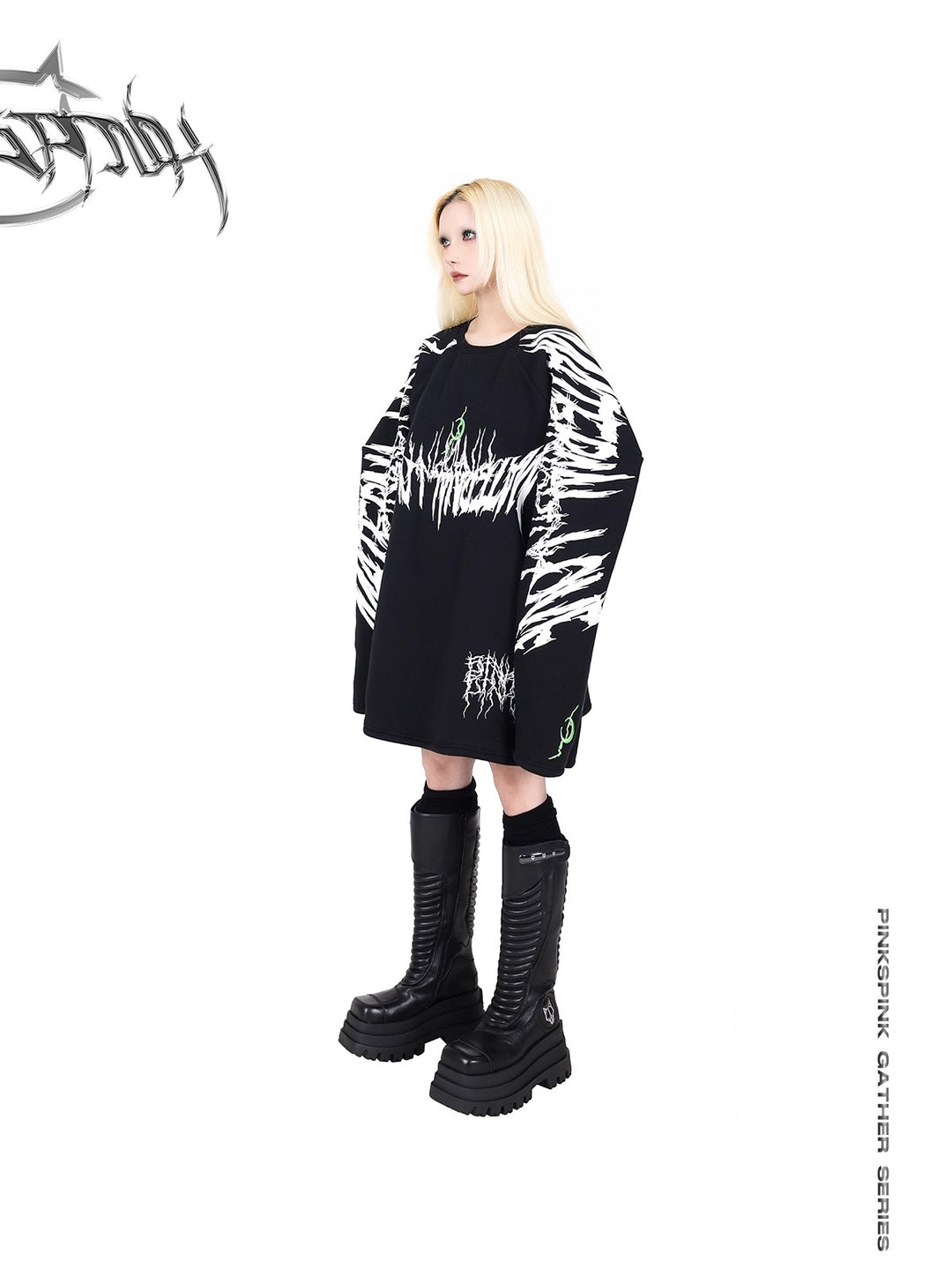 ELECTRIC MOON EMBROIDERED DROP SHOULDER SWEATSHIRT