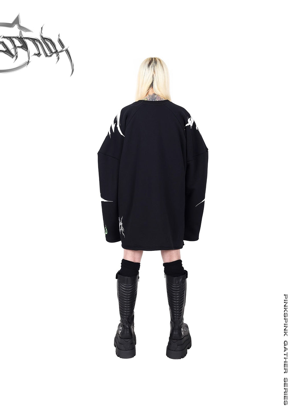 ELECTRIC MOON EMBROIDERED DROP SHOULDER SWEATSHIRT