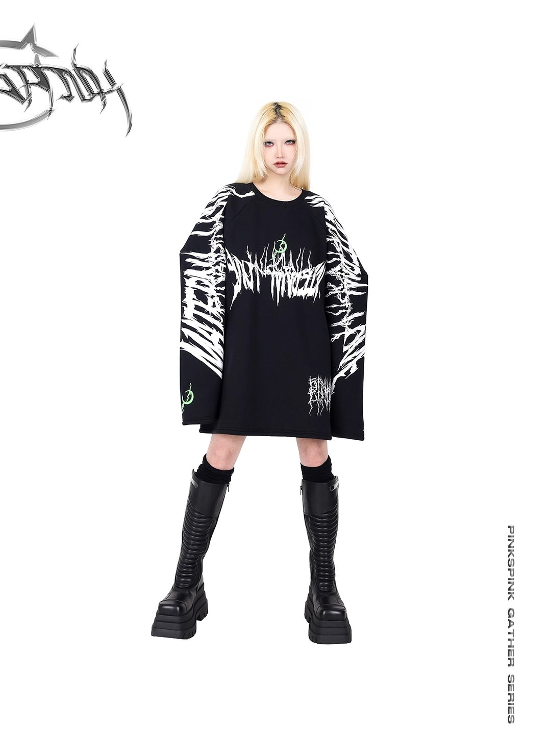 ELECTRIC MOON EMBROIDERED DROP SHOULDER SWEATSHIRT