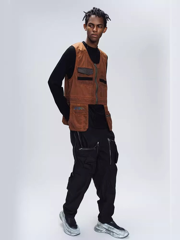 PIONEER multi-pocket splicing metal functional vest