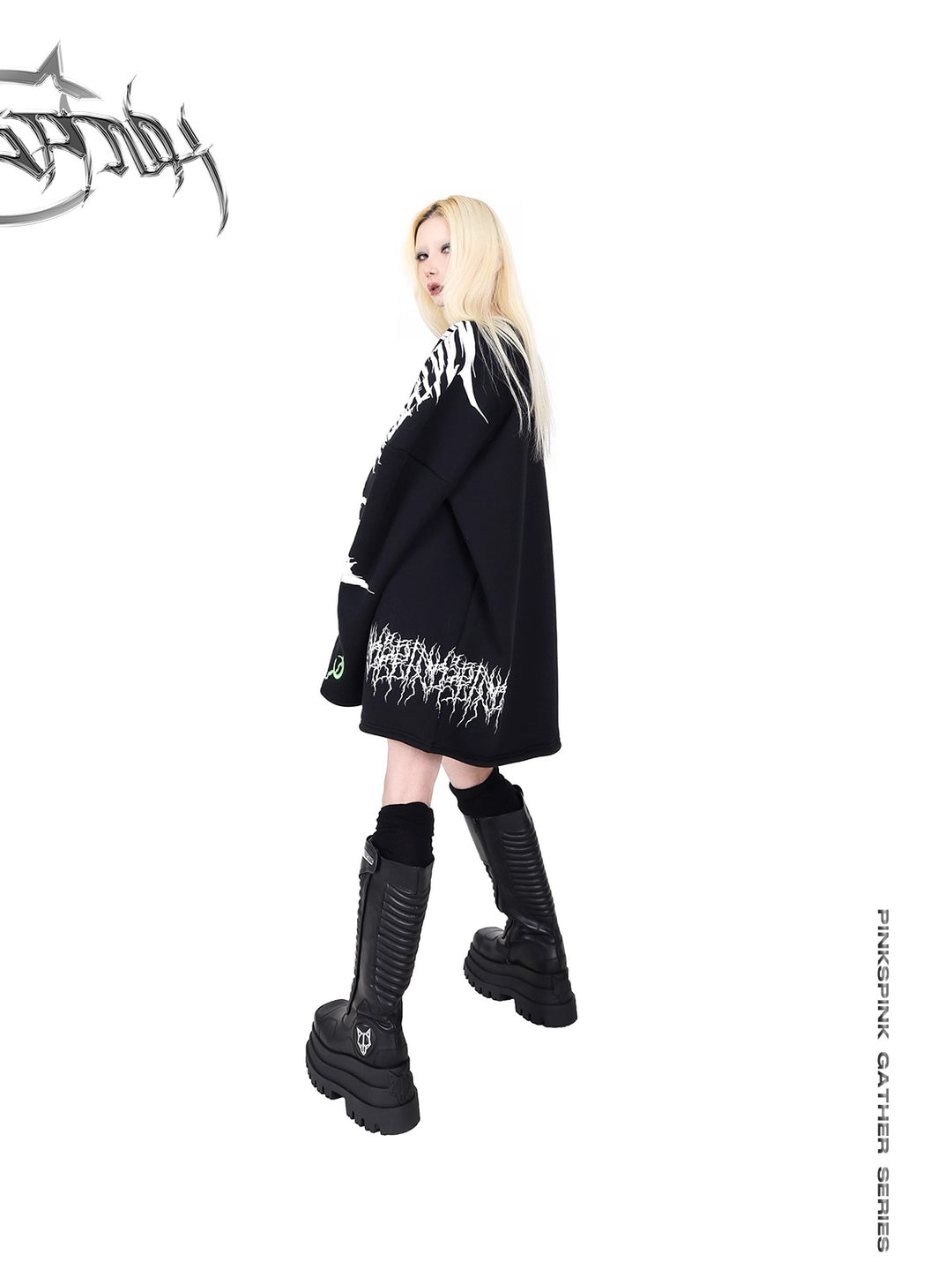 ELECTRIC MOON EMBROIDERED DROP SHOULDER SWEATSHIRT