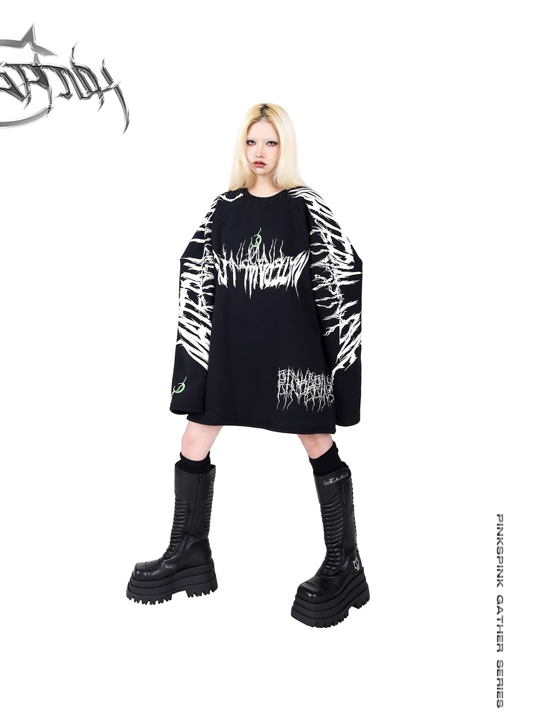 ELECTRIC MOON EMBROIDERED DROP SHOULDER SWEATSHIRT