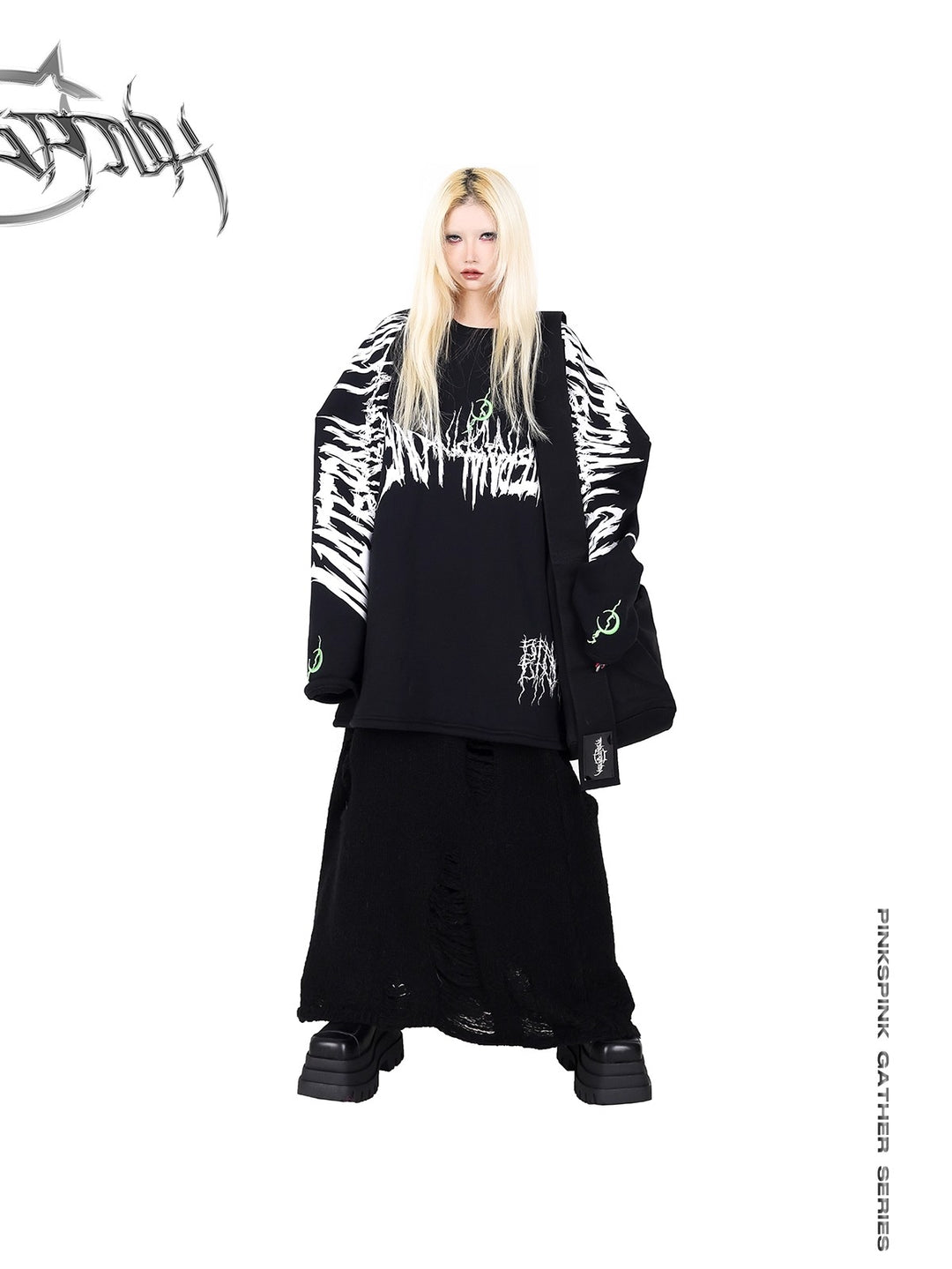 ELECTRIC MOON EMBROIDERED DROP SHOULDER SWEATSHIRT