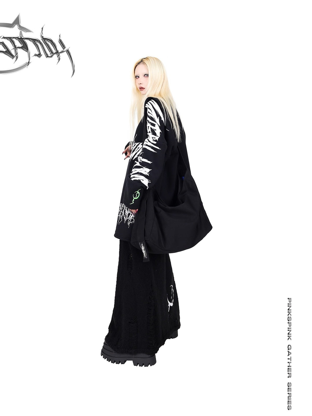 ELECTRIC MOON EMBROIDERED DROP SHOULDER SWEATSHIRT