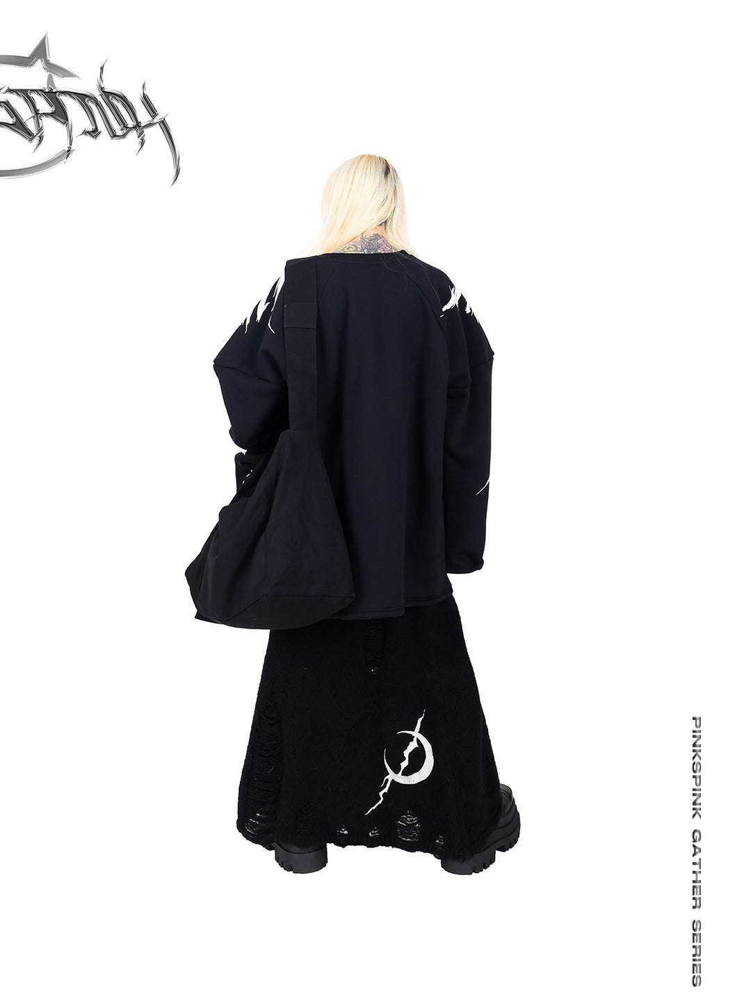 ELECTRIC MOON EMBROIDERED DROP SHOULDER SWEATSHIRT