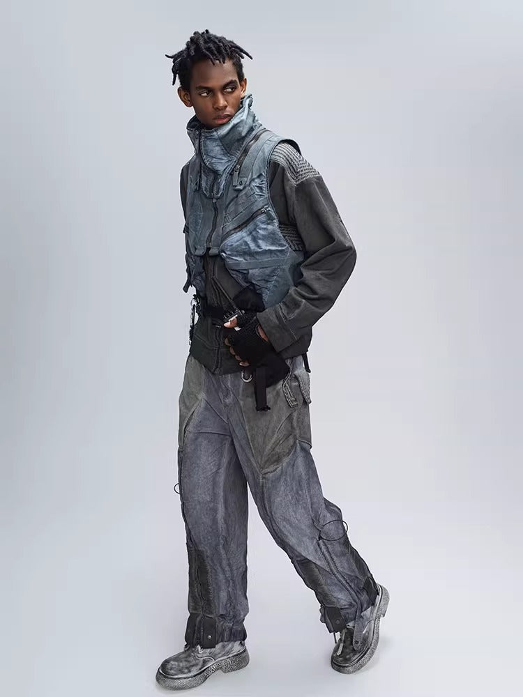 ENGINEER DIRT DYE blue functional hooded vest