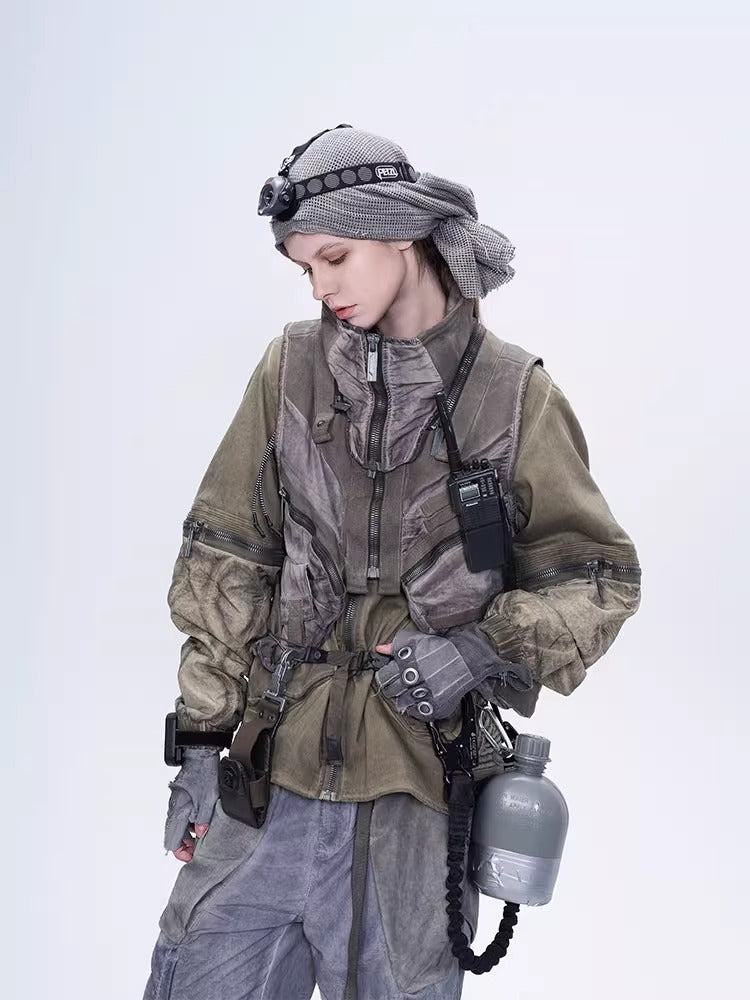 ENGINEER DIRT DYE functional hooded vest