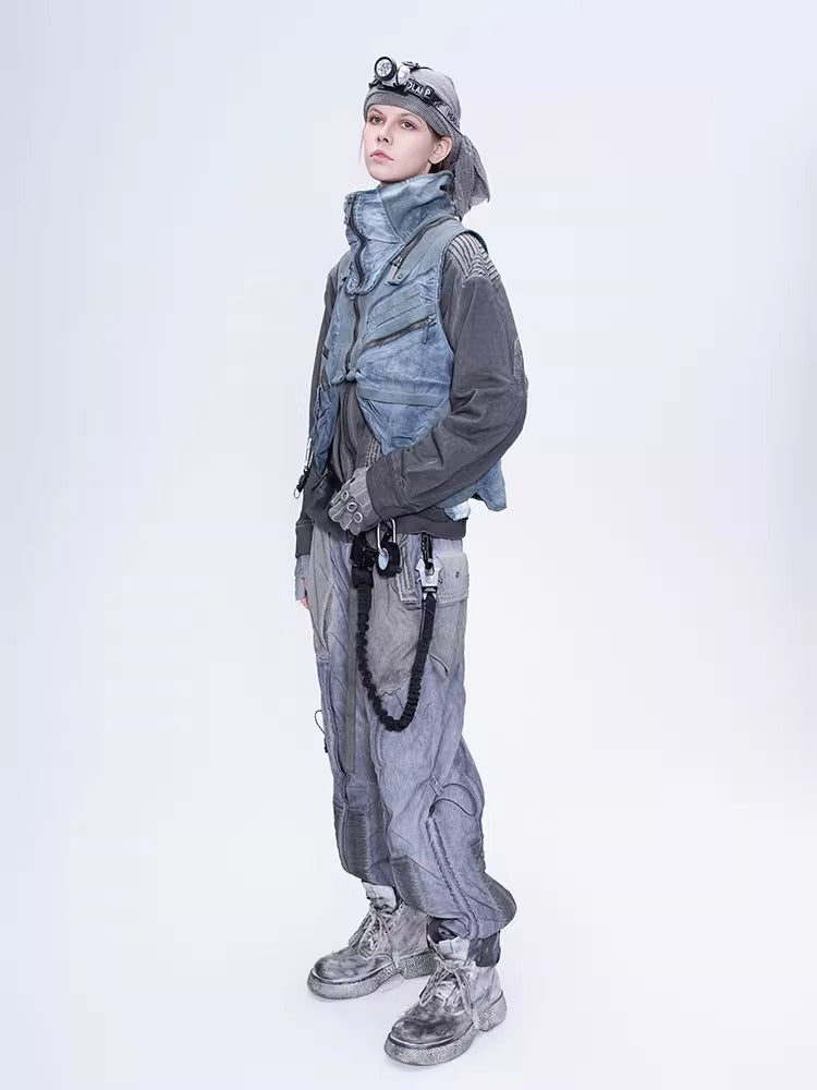 ENGINEER DIRT DYE blue functional hooded vest