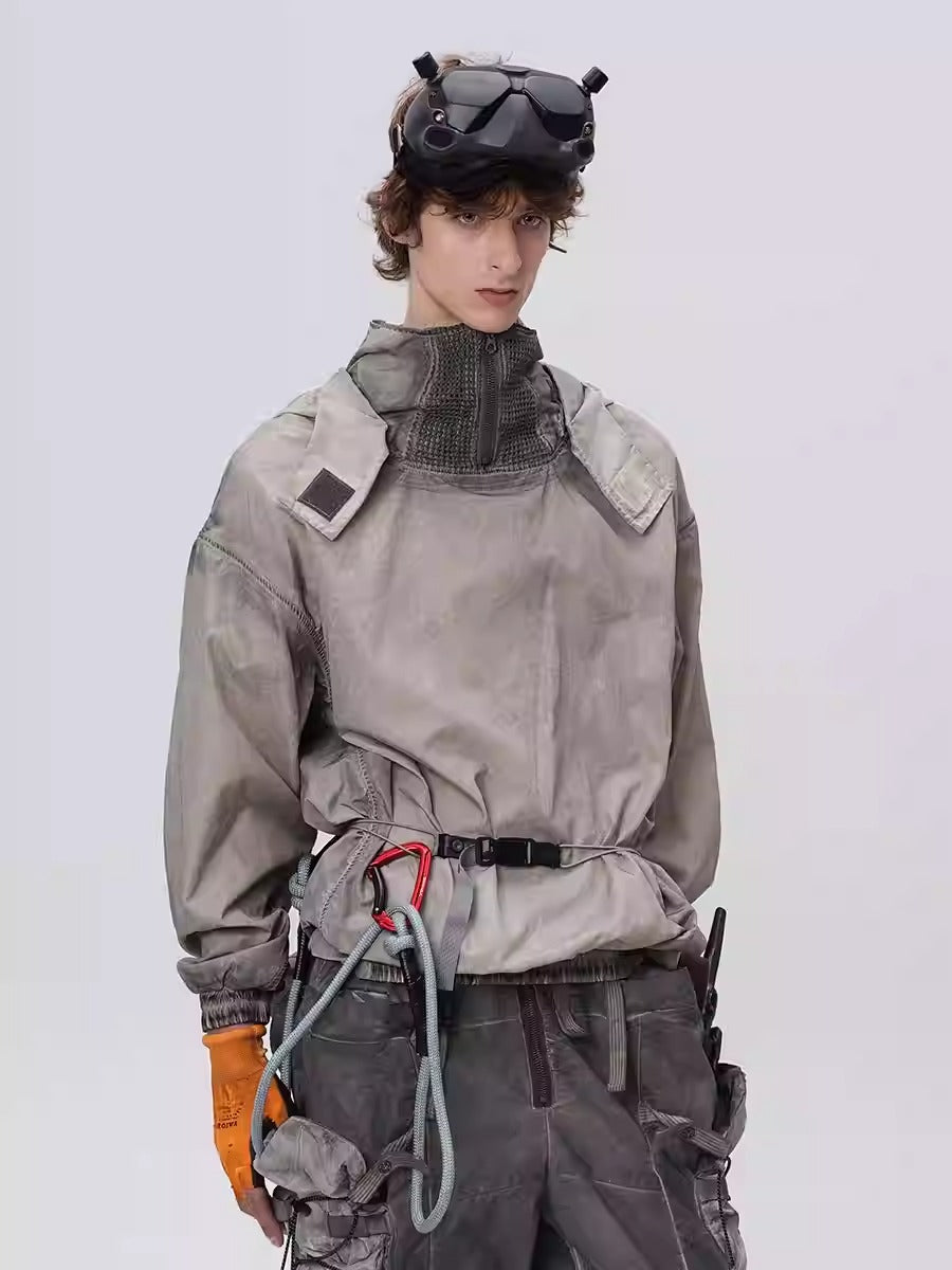 PIONEER dirty mesh heat dissipation function sweatshirt