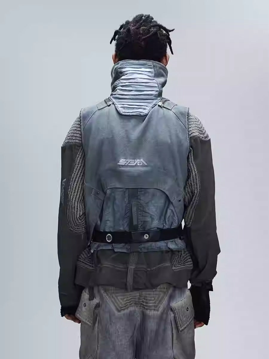 ENGINEER DIRT DYE blue functional hooded vest