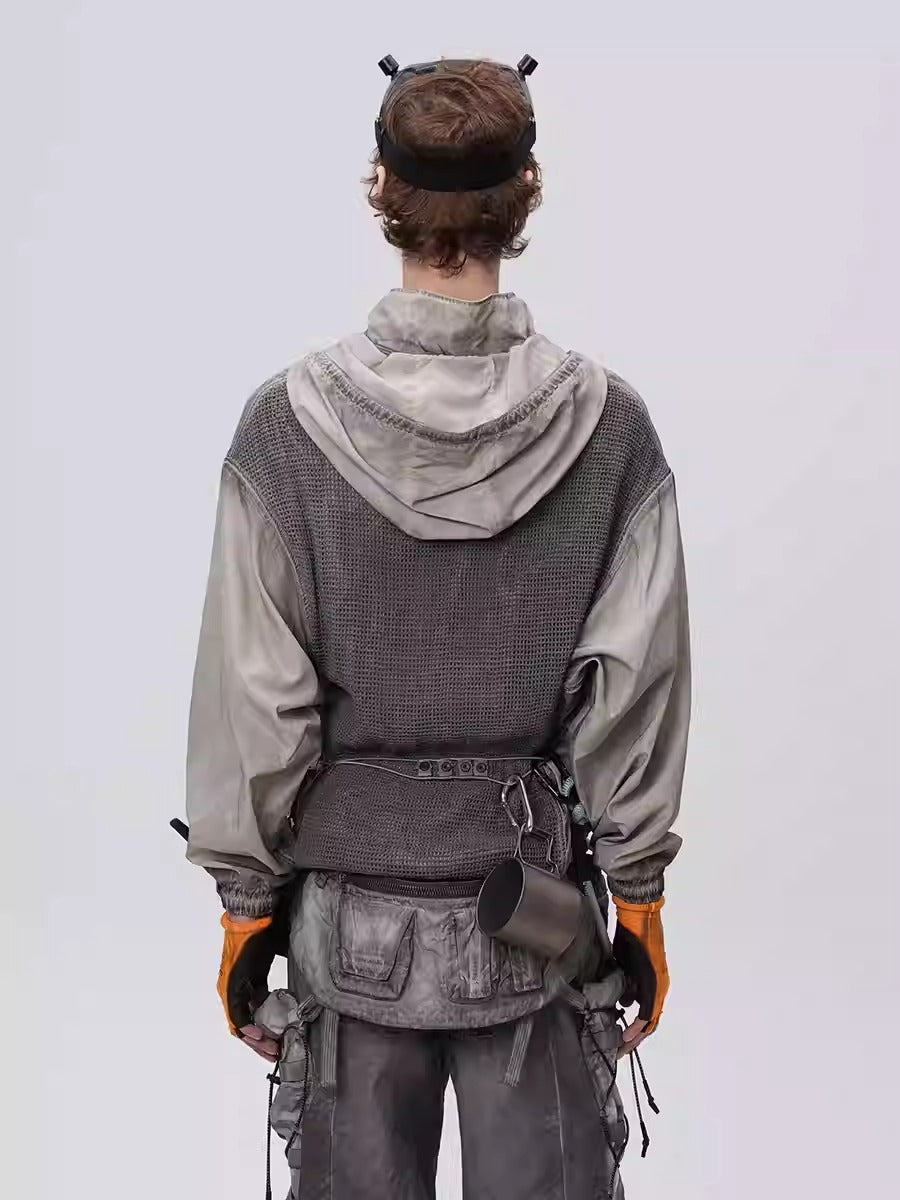 PIONEER dirty mesh heat dissipation function sweatshirt