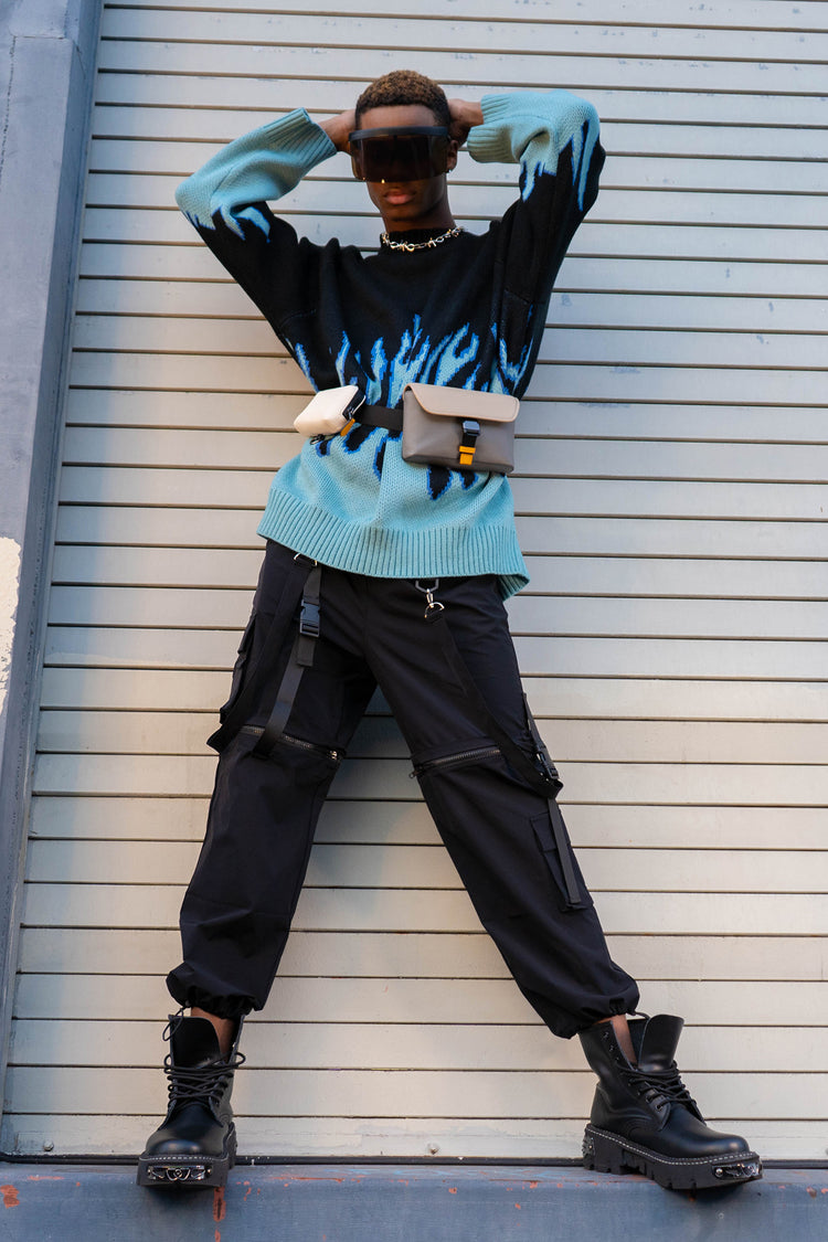 Blue Flame Oversized Sweater