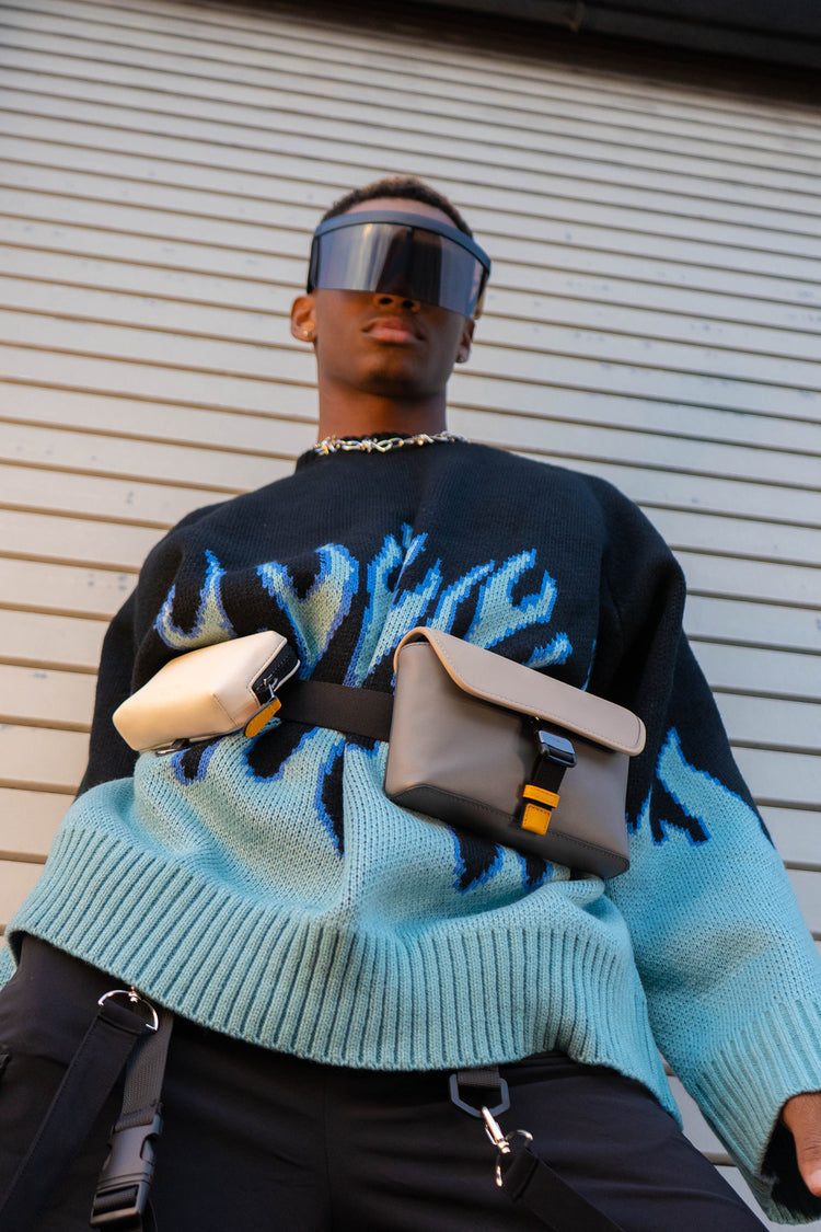 Blue Flame Oversized Sweater