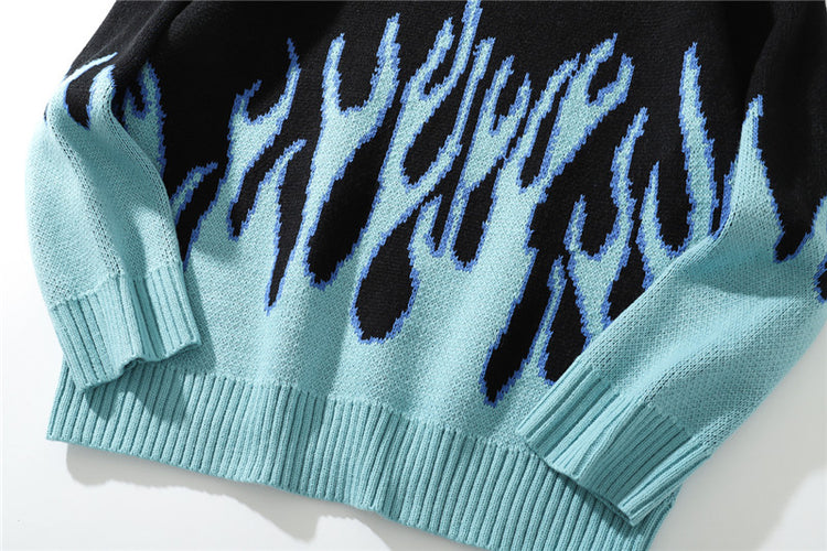 Blue Flame Oversized Sweater