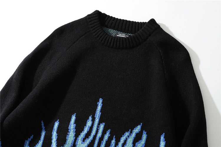 Blue Flame Oversized Sweater