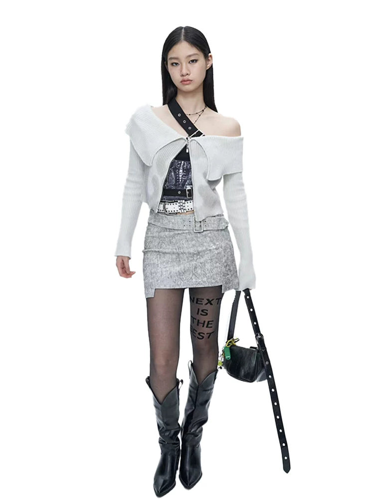 NEXT PASSPORT black flocked-letter tights full look