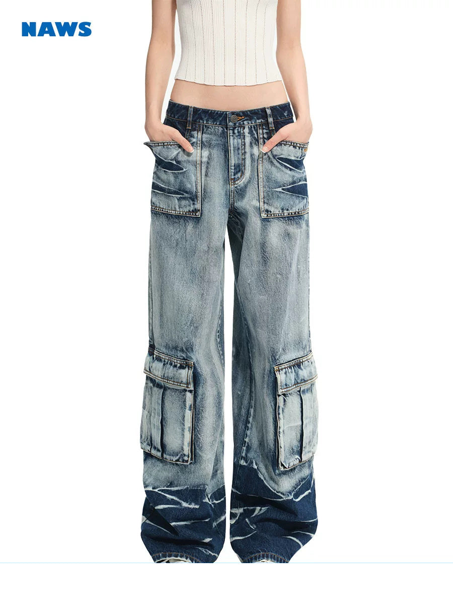 NAWS VOLCANO wide-leg cargo jeans — view 1