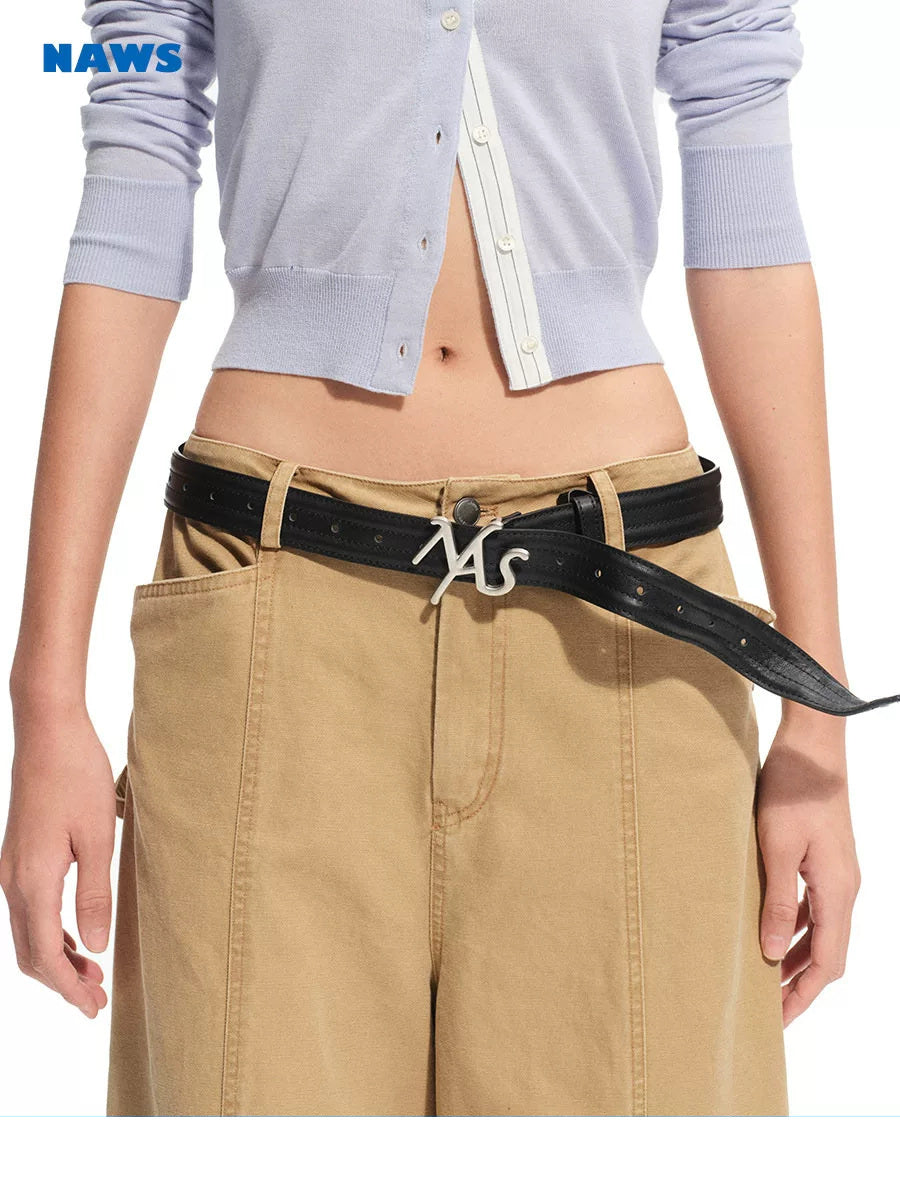 NAWS TWIST BUCKLE sculptural leather belt — view 1