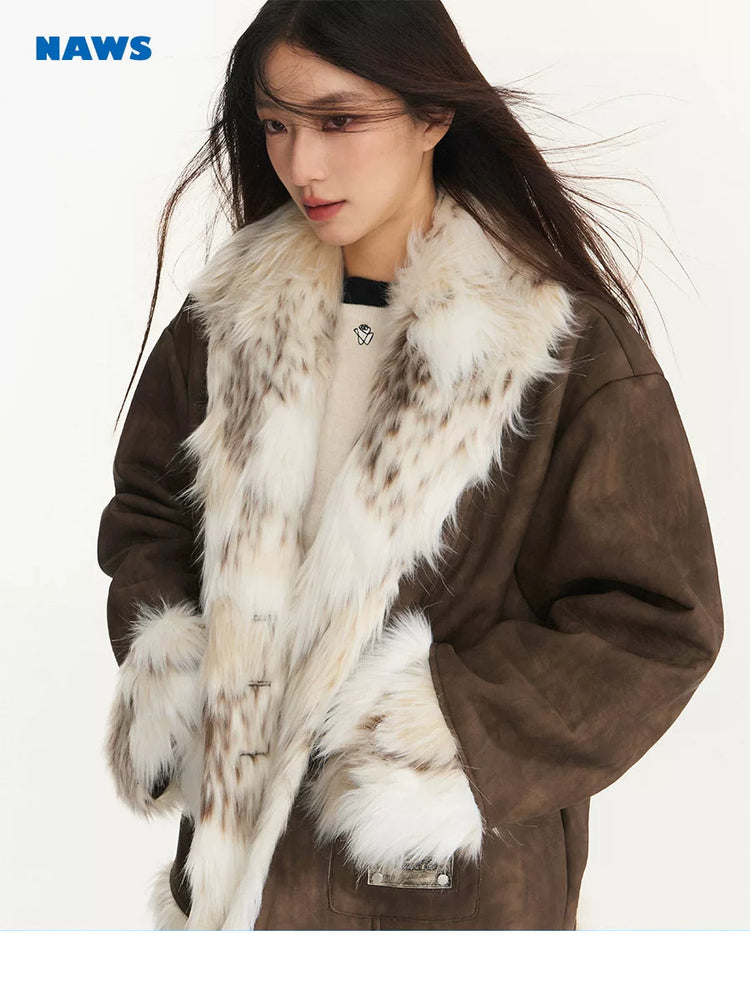 NAWS SNOW LEOPARD faux-fur biker jacket — view 1