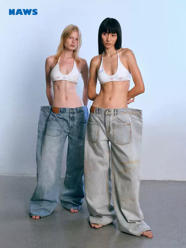 NAWS CERAMIC reversed-pocket sack jeans — view 2