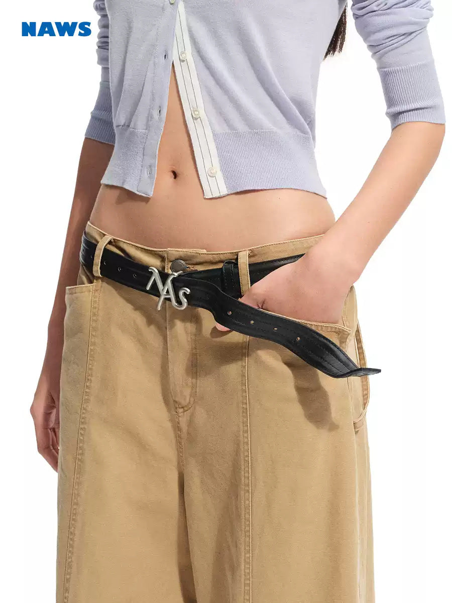 NAWS TWIST BUCKLE sculptural leather belt — view 2