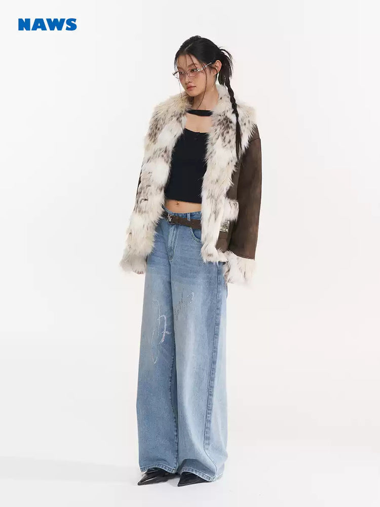 NAWS SNOW LEOPARD faux-fur biker jacket — view 2