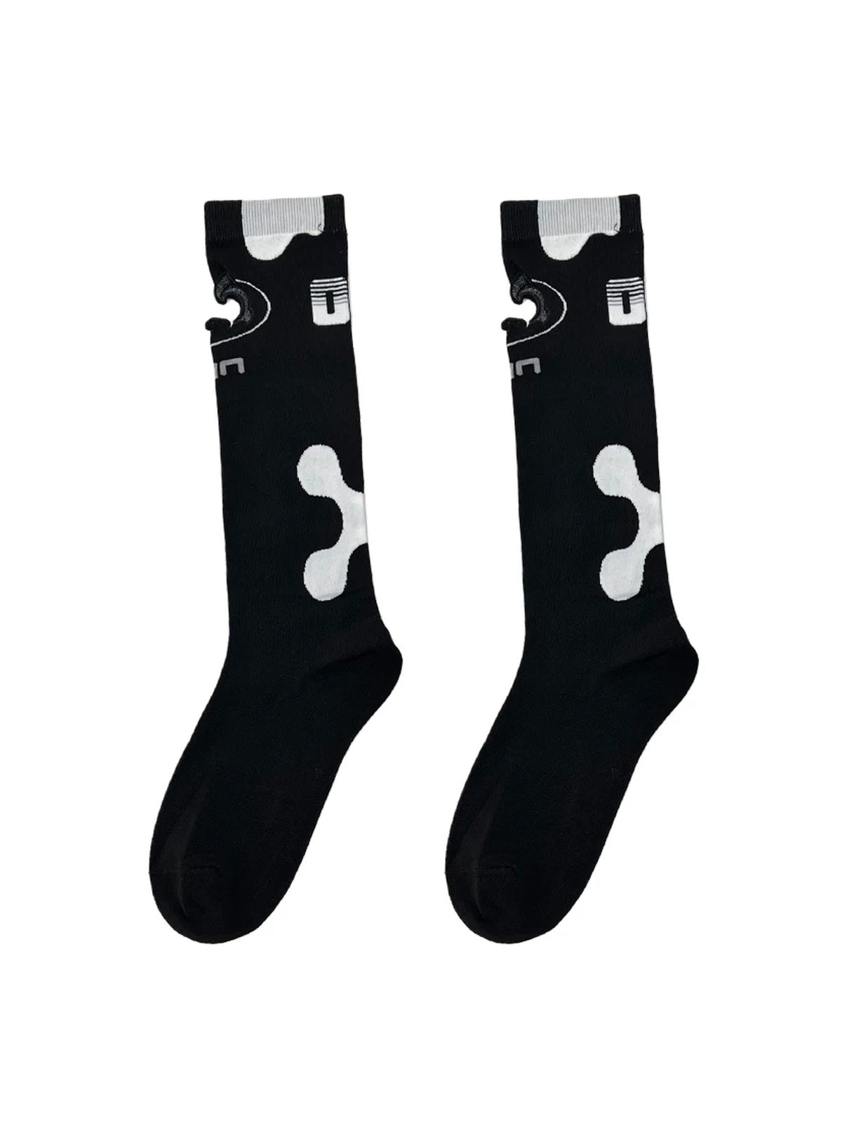NEXT PASSPORT openwork athletic knee-high socks in the black color