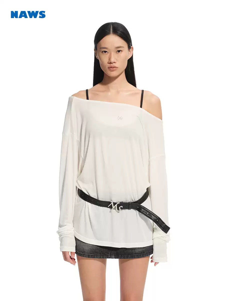 NAWS TWIST BUCKLE sculptural leather belt — view 3
