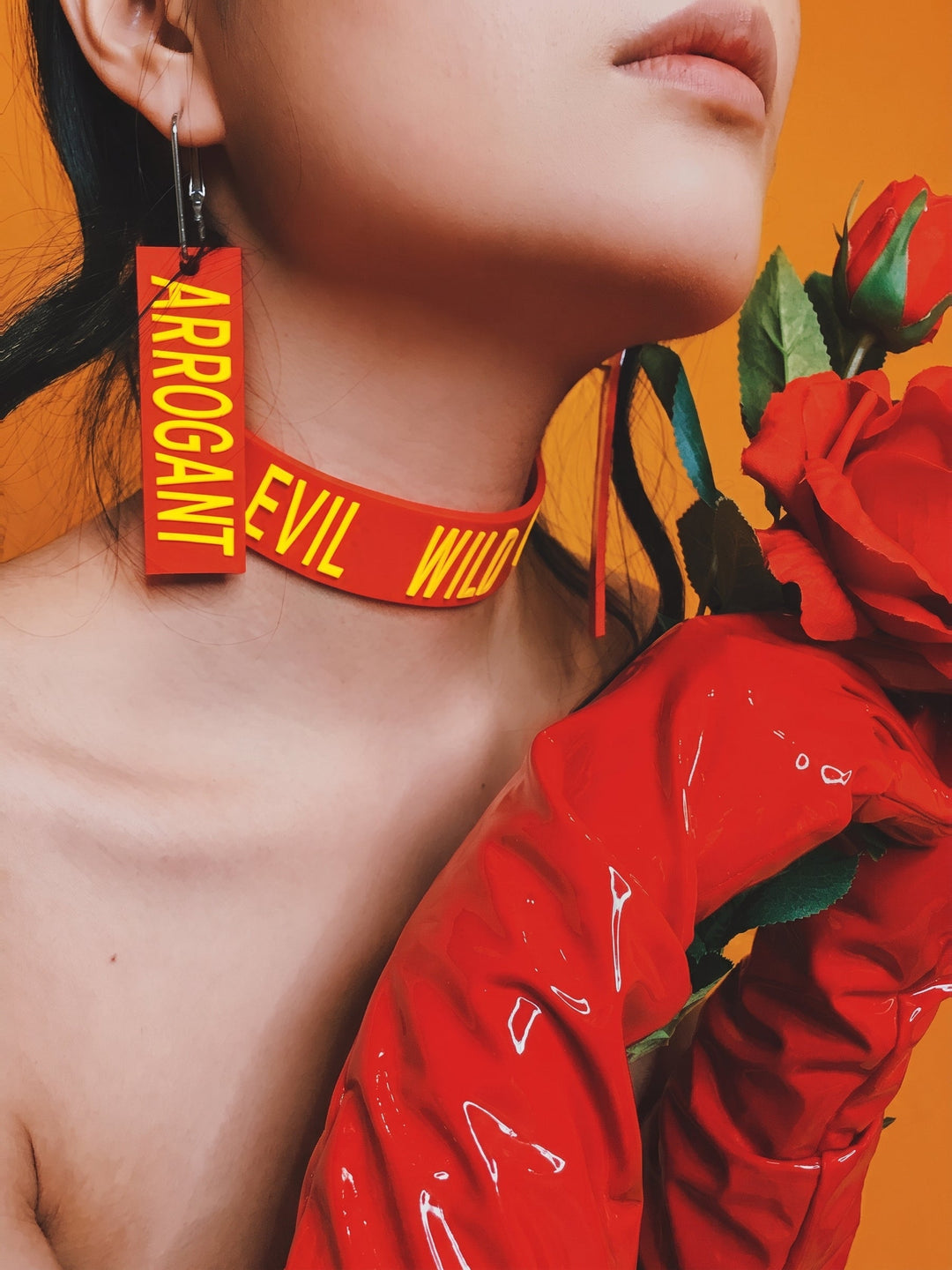 eoh studio btbm choker red editorial detail