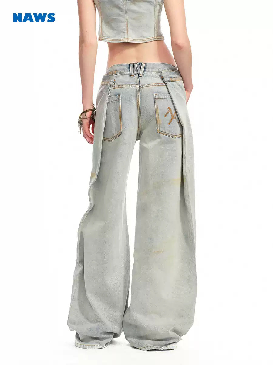 NAWS CERAMIC reversed-pocket sack jeans — view 4