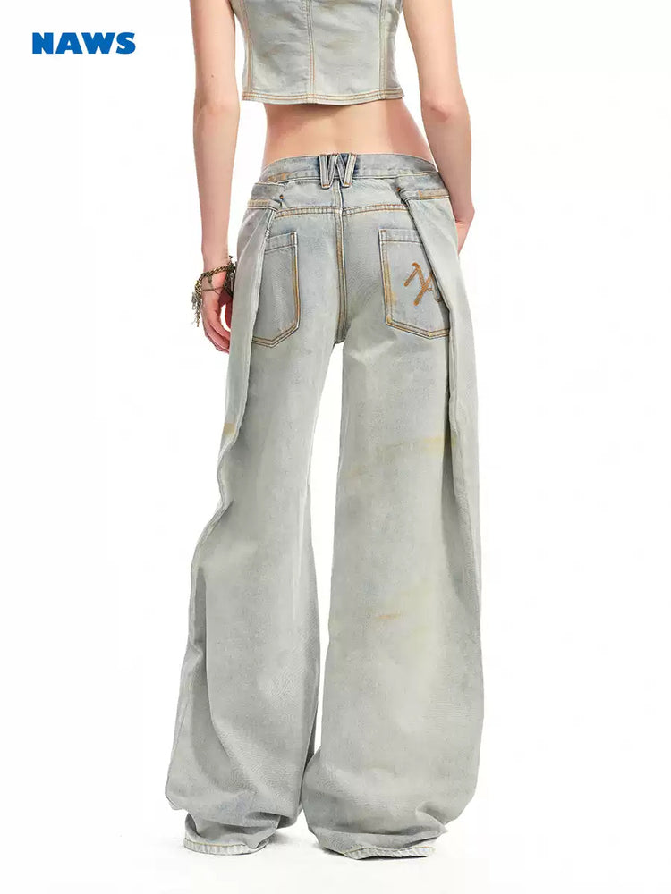 NAWS CERAMIC reversed-pocket sack jeans — view 4