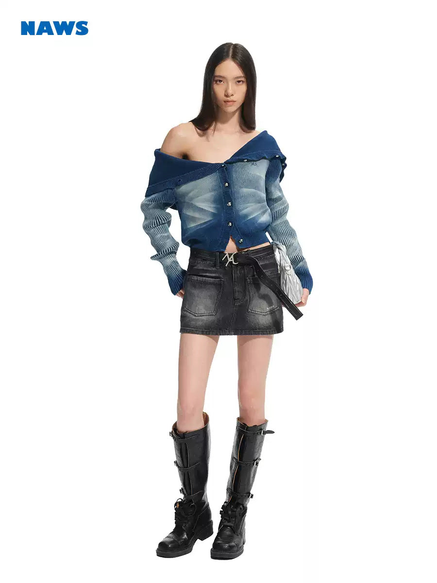 NAWS VOLCANO convertible-button knit cardigan — view 4