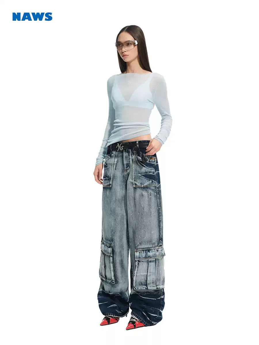 NAWS VOLCANO wide-leg cargo jeans — view 4