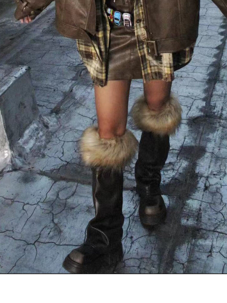 NEXT PASSPORT brown cargo-pocket faux-leather mini skirt — product photo 4