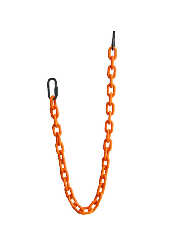 COLLATERAL — orange resin trouser chain isolated on white