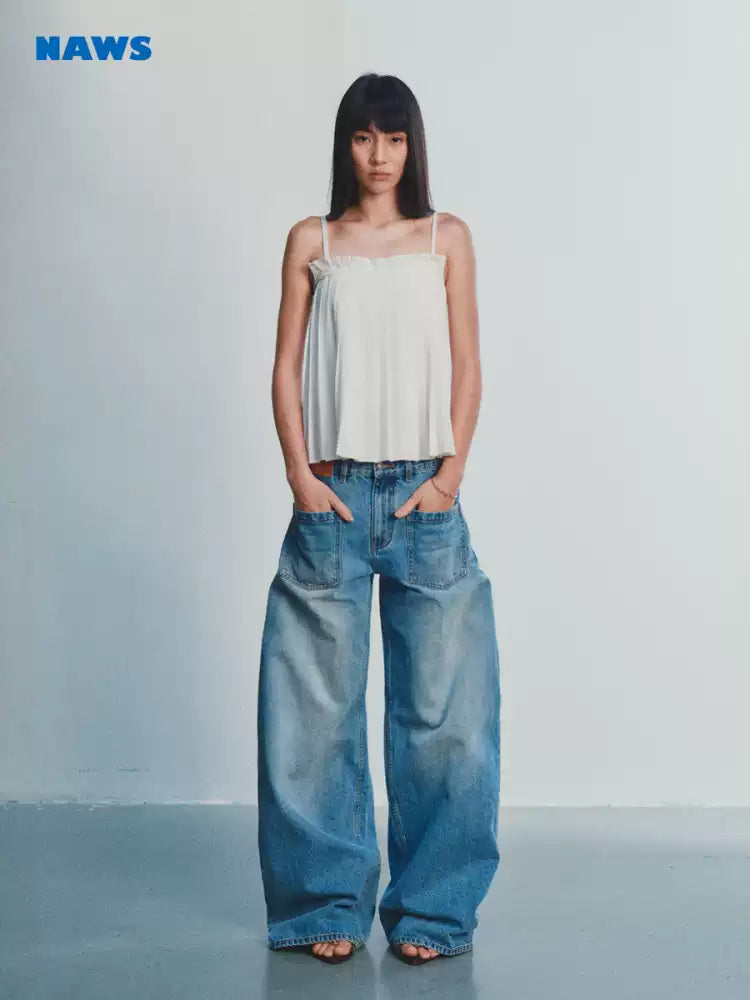 NAWS CERAMIC reversed-pocket sack jeans — view 5