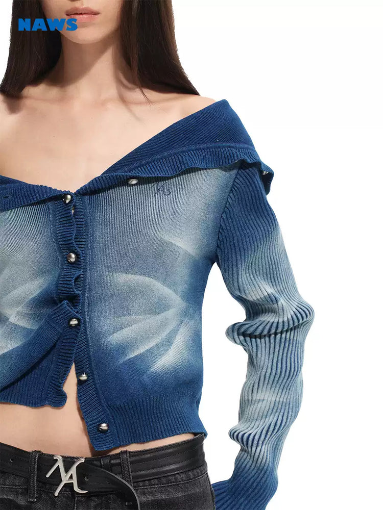 NAWS VOLCANO convertible-button knit cardigan — view 5