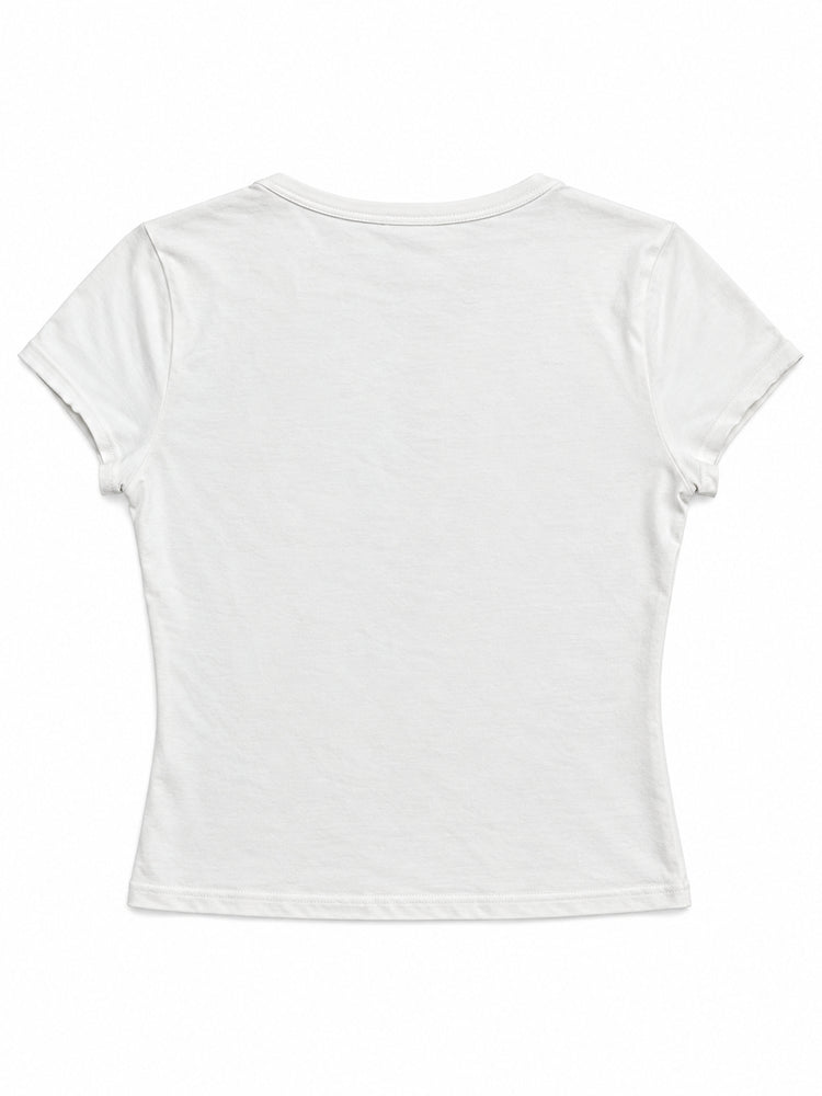 Back flat lay of the Alien Butterfly Fairy tee showing its plain white back.
