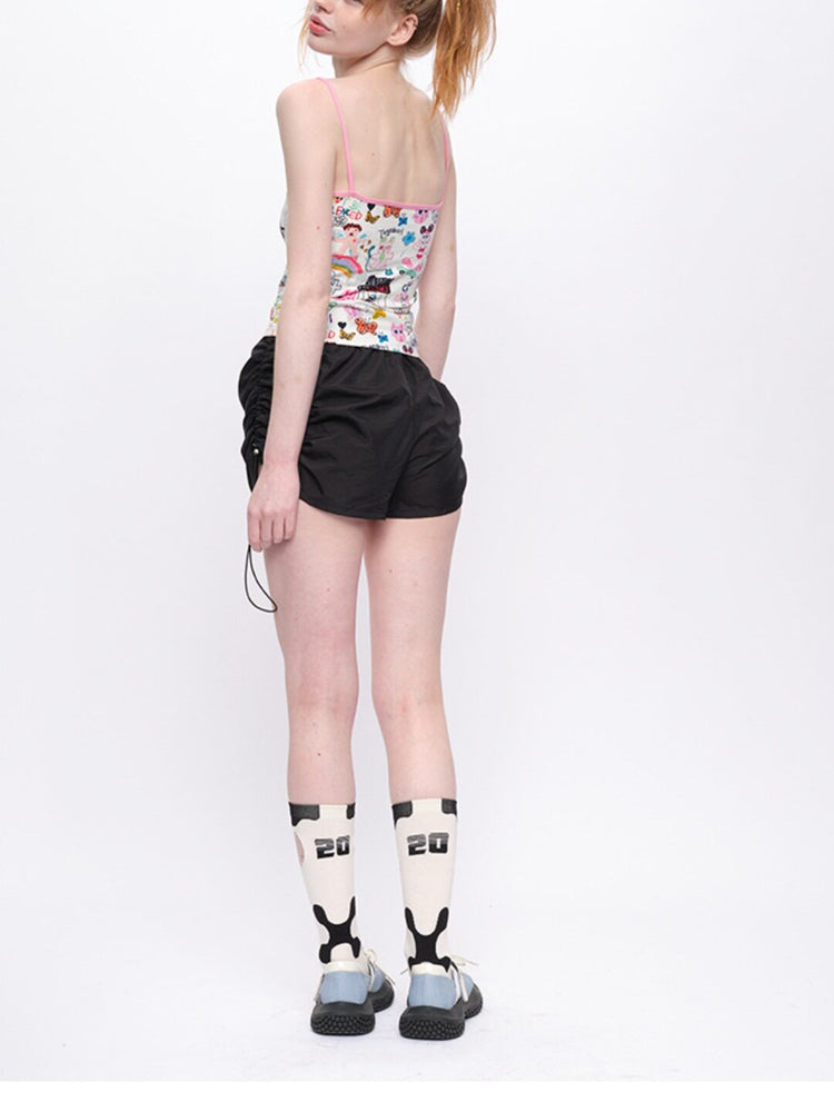 NEXT PASSPORT pink-trim graffiti camisole back view