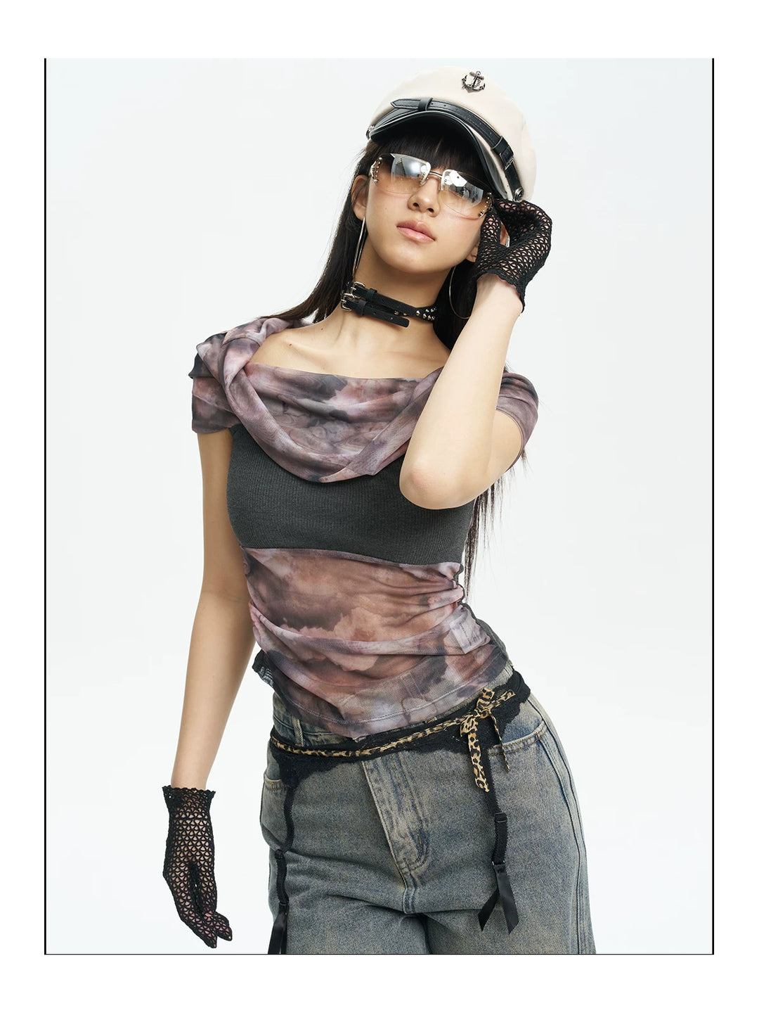 NEXT PASSPORT reversible mesh off-shoulder top, photo 7